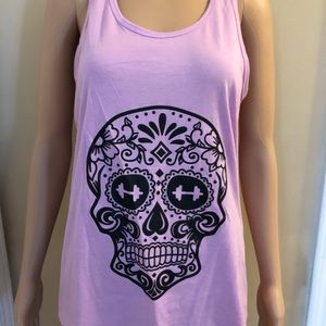 NWOT- IdealT, Skull w/barbell eyes Tank Top, M